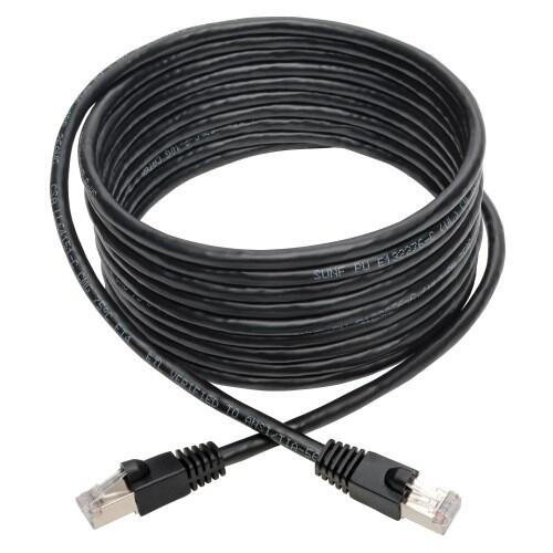 Eaton Tripp Lite Series Cat6a 10G Snagless Shielded STP Ethernet Kabel (RJ45 Stecker/Stecker), PoE, Schwarz, 15 ft. (4.57 m)