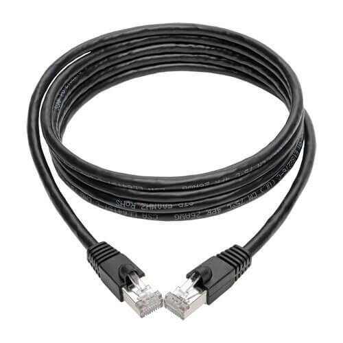 Eaton Tripp Lite Series Cat6a 10G Snagless Shielded STP Ethernet Kabel (RJ45 Stecker/Stecker), PoE, Schwarz, 7 ft. (2.13 m)