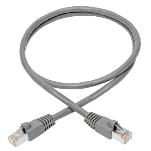 Eaton Tripp Lite Series Cat6a 10G Snagless Shielded STP Ethernet Kabel (RJ45 Stecker/Stecker), PoE, Gray, 2 ft. (0.61 m)