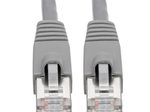 Eaton Tripp Lite Series Cat6a 10G Snagless Shielded STP Ethernet Kabel (RJ45 Stecker/Stecker), PoE, Gray, 5 ft. (1.52 m)