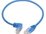 Eaton Tripp Lite Series Down-Angle Cat6 Gigabit Molded Slim UTP Ethernet Kabel (RJ45 Right-Angle Down M zu RJ45 M), Blue, 1 ft. (0.31 m)