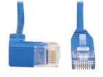 Eaton Tripp Lite Series Down-Angle Cat6 Gigabit Molded Slim UTP Ethernet Kabel (RJ45 Right-Angle Down M zu RJ45 M), Blue, 10 ft. (3.05 m)