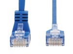 Eaton Tripp Lite Series Down-Angle Cat6 Gigabit Molded Slim UTP Ethernet Kabel (RJ45 Right-Angle Down M zu RJ45 M), Blue, 10 ft. (3.05 m)