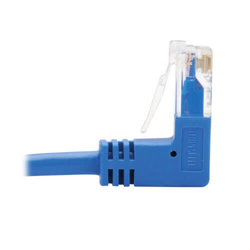 Eaton Tripp Lite Series Down-Angle Cat6 Gigabit Molded Slim UTP Ethernet Kabel (RJ45 Right-Angle Down M zu RJ45 M), Blue, 10 ft. (3.05 m)