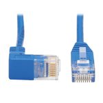 Eaton Tripp Lite Series Down-Angle Cat6 Gigabit Molded Slim UTP Ethernet Kabel (RJ45 Right-Angle Down M zu RJ45 M), Blue, 2 ft. (0.61 m)