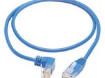 Eaton Tripp Lite Series Down-Angle Cat6 Gigabit Molded Slim UTP Ethernet Kabel (RJ45 Right-Angle Down M zu RJ45 M), Blue, 2 ft. (0.61 m)