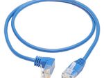 Eaton Tripp Lite Series Down-Angle Cat6 Gigabit Molded Slim UTP Ethernet Kabel (RJ45 Right-Angle Down M zu RJ45 M), Blue, 3 ft. (0.91 m)