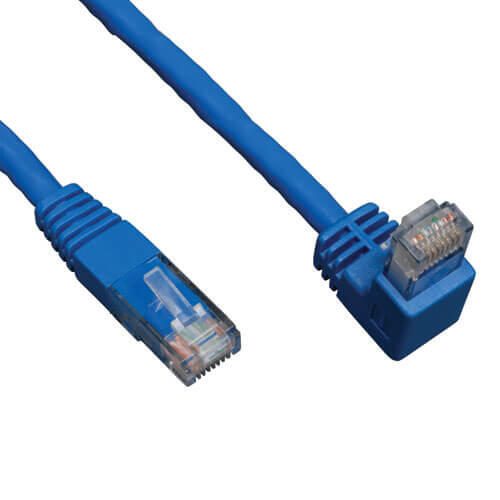 Eaton Tripp Lite Series Down-Angle Cat6 Gigabit Molded UTP Ethernet Kabel (RJ45 Right-Angle Down M zu RJ45 M), Blue, 10 ft. (3.05 m)