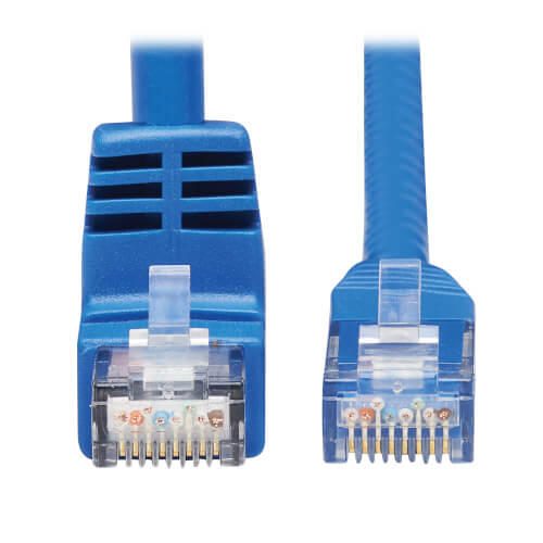Eaton Tripp Lite Series Down-Angle Cat6 Gigabit Molded UTP Ethernet Kabel (RJ45 Right-Angle Down M zu RJ45 M), Blue, 15 ft. (4.57 m)