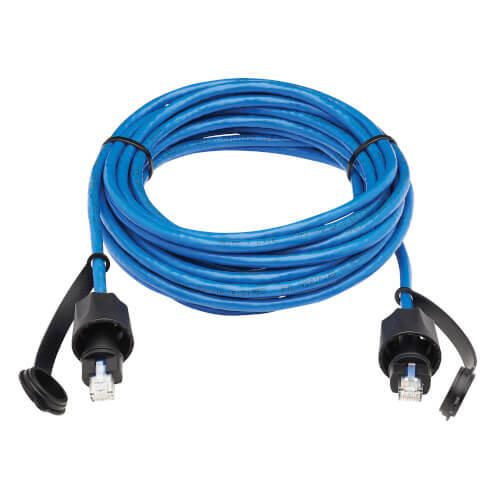 Eaton Tripp Lite Series Industrial Cat6 UTP Ethernet Kabel (RJ45 Stecker/Stecker), 100W PoE, CMR-LP, IP68, Blue, 23 ft. (7.01 m)