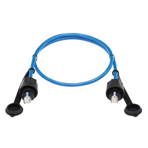 Eaton Tripp Lite Series Industrial Cat6 UTP Ethernet Kabel (RJ45 Stecker/Stecker), 100W PoE, CMR-LP, IP68, Blue, 3 ft. (0.91 m)