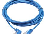 Eaton Tripp Lite Series Left-Angle Cat6 Gigabit Molded Slim UTP Ethernet Kabel (RJ45 Left-Angle M zu RJ45 M), Blue, 10 ft. (3.05 m)