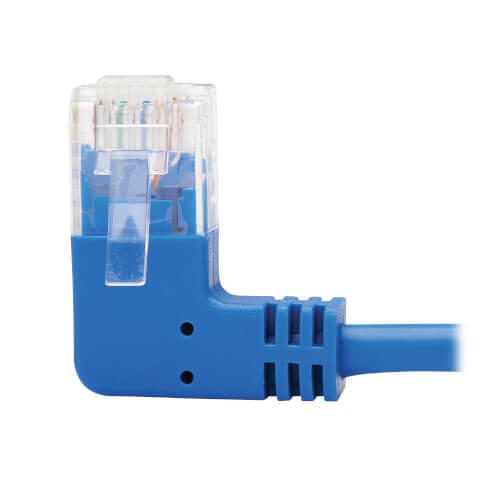 Eaton Tripp Lite Series Left-Angle Cat6 Gigabit Molded Slim UTP Ethernet Kabel (RJ45 Left-Angle M zu RJ45 M), Blue, 10 ft. (3.05 m)