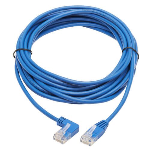 Eaton Tripp Lite Series Left-Angle Cat6 Gigabit Molded Slim UTP Ethernet Kabel (RJ45 Left-Angle M zu RJ45 M), Blue, 15 ft. (4.57 m)