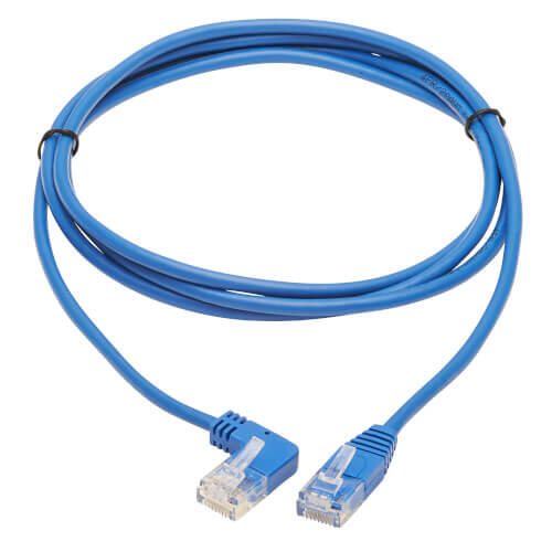 Eaton Tripp Lite Series Left-Angle Cat6 Gigabit Molded Slim UTP Ethernet Kabel (RJ45 Left-Angle M zu RJ45 M), Blue, 5 ft. (1.52 m)