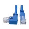 Eaton Tripp Lite Series Left-Angle Cat6 Gigabit Molded UTP Ethernet Kabel (RJ45 Left-Angle M zu RJ45 M), Blue, 1 ft. (0.31 m)