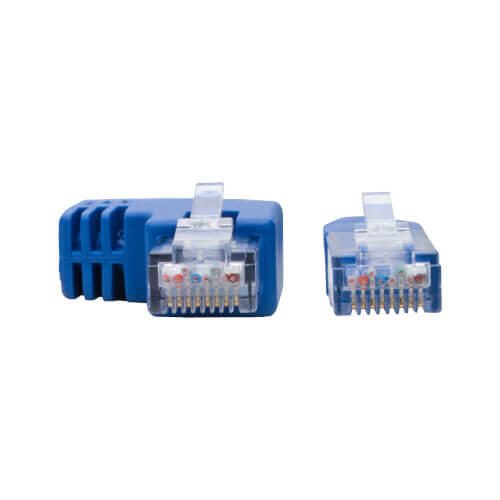 Eaton Tripp Lite Series Left-Angle Cat6 Gigabit Molded UTP Ethernet Kabel (RJ45 Left-Angle M zu RJ45 M), Blue, 1 ft. (0.31 m)