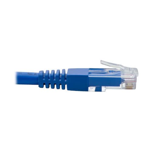Eaton Tripp Lite Series Left-Angle Cat6 Gigabit Molded UTP Ethernet Kabel (RJ45 Left-Angle M zu RJ45 M), Blue, 1 ft. (0.31 m)