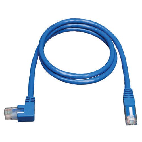 Eaton Tripp Lite Series Left-Angle Cat6 Gigabit Molded UTP Ethernet Kabel (RJ45 Left-Angle M zu RJ45 M), Blue, 3 ft. (0.91 m)