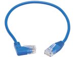Eaton Tripp Lite Series Right-Angle Cat6 Gigabit Molded Slim UTP Ethernet Kabel (RJ45 Right-Angle M zu RJ45 M), Blue, 1 ft. (0.31 m)