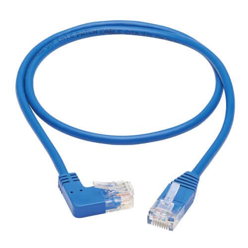 Eaton Tripp Lite Series Right-Angle Cat6 Gigabit Molded Slim UTP Ethernet Kabel (RJ45 Right-Angle M zu RJ45 M), Blue, 2 ft. (0.61 m)