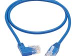 Eaton Tripp Lite Series Right-Angle Cat6 Gigabit Molded Slim UTP Ethernet Kabel (RJ45 Right-Angle M zu RJ45 M), Blue, 2 ft. (0.61 m)