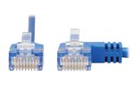Eaton Tripp Lite Series Right-Angle Cat6 Gigabit Molded Slim UTP Ethernet Kabel (RJ45 Right-Angle M zu RJ45 M), Blue, 2 ft. (0.61 m)