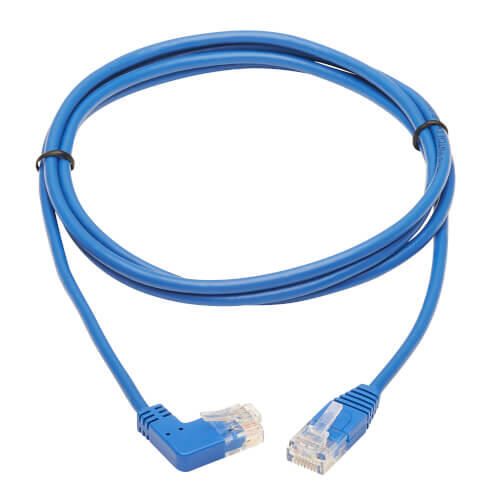 Eaton Tripp Lite Series Right-Angle Cat6 Gigabit Molded Slim UTP Ethernet Kabel (RJ45 Right-Angle M zu RJ45 M), Blue, 7 ft. (2.13 m)