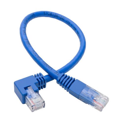 Eaton Tripp Lite Series Right-Angle Cat6 Gigabit Molded UTP Ethernet Kabel (RJ45 Right-Angle M zu RJ45 M), Blue, 1 ft. (0.31 m)