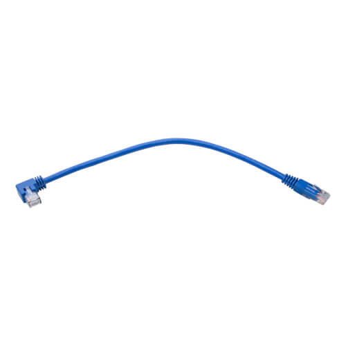 Eaton Tripp Lite Series Right-Angle Cat6 Gigabit Molded UTP Ethernet Kabel (RJ45 Right-Angle M zu RJ45 M), Blue, 1 ft. (0.31 m)