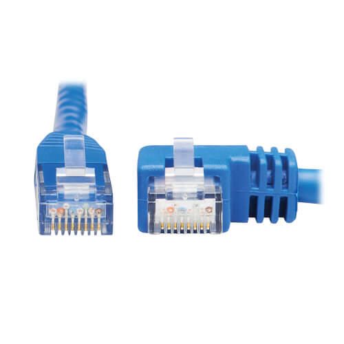 Eaton Tripp Lite Series Right-Angle Cat6 Gigabit Molded UTP Ethernet Kabel (RJ45 Right-Angle M zu RJ45 M), Blue, 15 ft. (4.57 m)