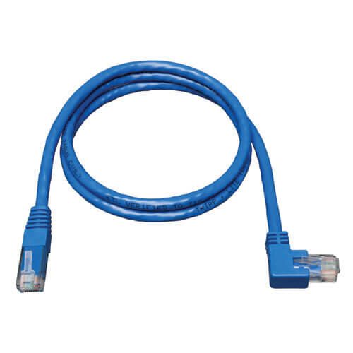 Eaton Tripp Lite Series Right-Angle Cat6 Gigabit Molded UTP Ethernet Kabel (RJ45 Right-Angle M zu RJ45 M), Blue, 3 ft. (0.91 m)