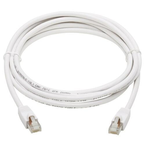 Eaton Tripp Lite Series Safe-IT Cat6a 10G Snagless Antibacterial S/FTP Ethernet Kabel (RJ45 Stecker/Stecker), PoE, White, 14 ft. (4.27 m)