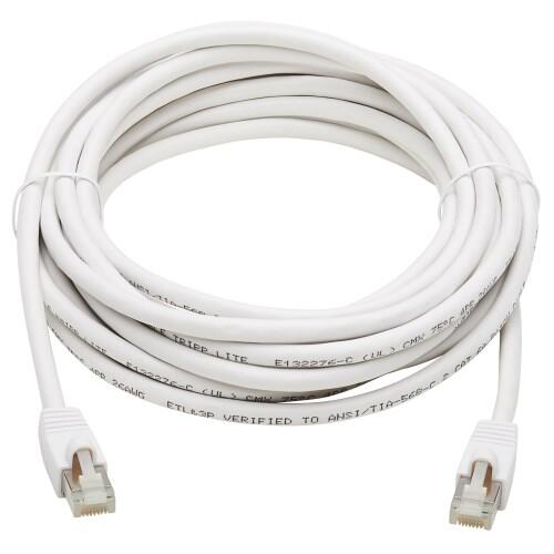 Eaton Tripp Lite Series Safe-IT Cat6a 10G Snagless Antibacterial S/FTP Ethernet Kabel (RJ45 Stecker/Stecker), PoE, White, 25 ft. (7.62 m)
