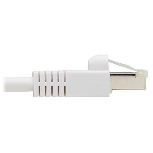 Eaton Tripp Lite Series Safe-IT Cat6a 10G Snagless Antibacterial S/FTP Ethernet Kabel (RJ45 Stecker/Stecker), PoE, White, 25 ft. (7.62 m)