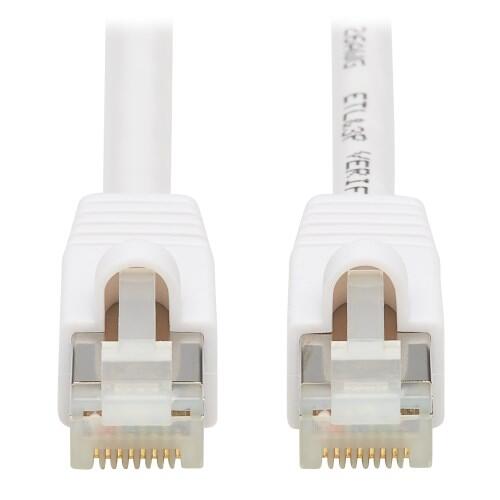 Eaton Tripp Lite Series Safe-IT Cat6a 10G Snagless Antibacterial S/FTP Ethernet Kabel (RJ45 Stecker/Stecker), PoE, White, 3 ft. (0.91 m)