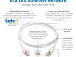 Eaton Tripp Lite Series Safe-IT Cat6a 10G Snagless Antibacterial S/FTP Ethernet Kabel (RJ45 Stecker/Stecker), PoE, White, 5 ft. (1.52 m)