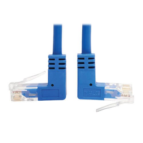 Eaton Tripp Lite Series Up/Down-Angle Cat6 Gigabit Molded Slim UTP Ethernet Kabel (RJ45 Up-Angle M zu RJ45 Down-Angle M), Blue, 1 ft. (0.31 m)