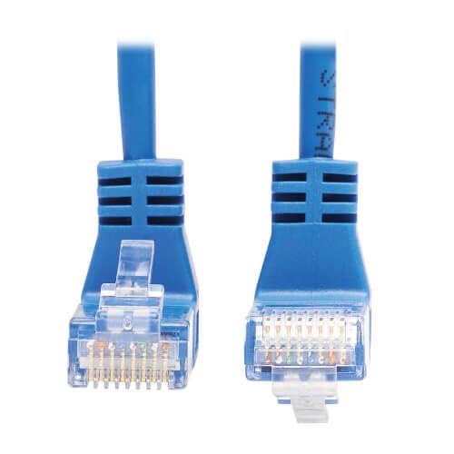 Eaton Tripp Lite Series Up/Down-Angle Cat6 Gigabit Molded Slim UTP Ethernet Kabel (RJ45 Up-Angle M zu RJ45 Down-Angle M), Blue, 1 ft. (0.31 m)