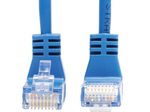 Eaton Tripp Lite Series Up/Down-Angle Cat6 Gigabit Molded Slim UTP Ethernet Kabel (RJ45 Up-Angle M zu RJ45 Down-Angle M), Blue, 1 ft. (0.31 m)