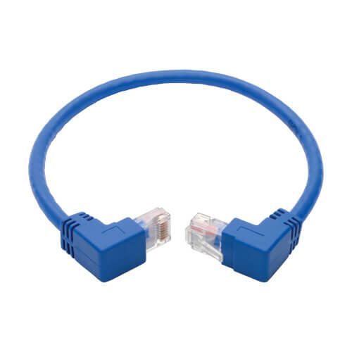 Eaton Tripp Lite Series Up/Down-Angle Cat6 Gigabit Molded UTP Ethernet Kabel (RJ45 Up-Angle M zu RJ45 Down-Angle M), Blue, 1 ft. (0.31 m)