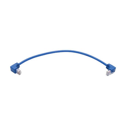 Eaton Tripp Lite Series Up/Down-Angle Cat6 Gigabit Molded UTP Ethernet Kabel (RJ45 Up-Angle M zu RJ45 Down-Angle M), Blue, 1 ft. (0.31 m)