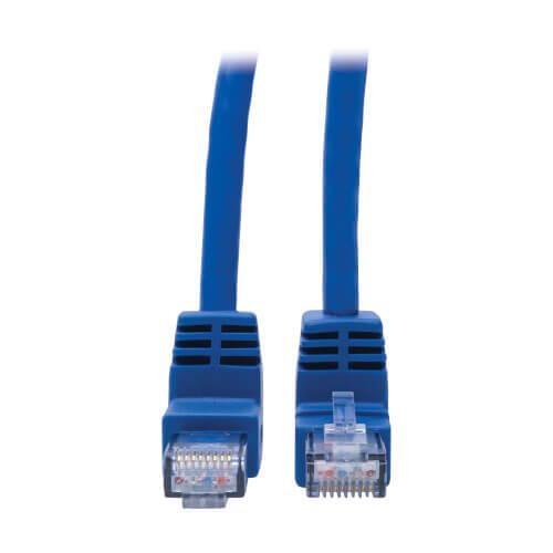 Eaton Tripp Lite Series Up/Down-Angle Cat6 Gigabit Molded UTP Ethernet Kabel (RJ45 Up-Angle M zu RJ45 Down-Angle M), Blue, 1 ft. (0.31 m)
