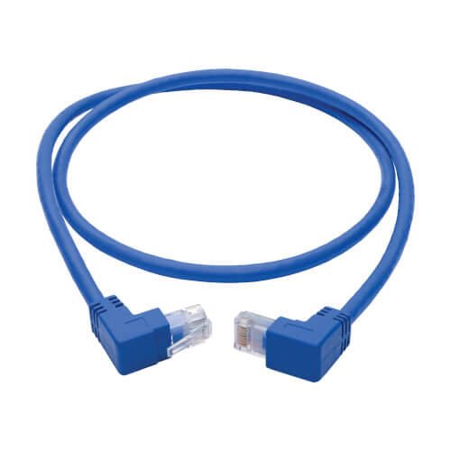Eaton Tripp Lite Series Up/Down-Angle Cat6 Gigabit Molded UTP Ethernet Kabel (RJ45 Up-Angle M zu RJ45 Down-Angle M), Blue, 3 ft. (0.91 m)