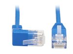 Eaton Tripp Lite Series Up-Angle Cat6 Gigabit Molded Slim UTP Ethernet Kabel (RJ45 Right-Angle Up M zu RJ45 M), Blue, 1 ft. (0.31 m)