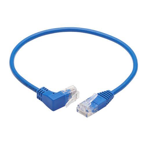 Eaton Tripp Lite Series Up-Angle Cat6 Gigabit Molded Slim UTP Ethernet Kabel (RJ45 Right-Angle Up M zu RJ45 M), Blue, 1 ft. (0.31 m)