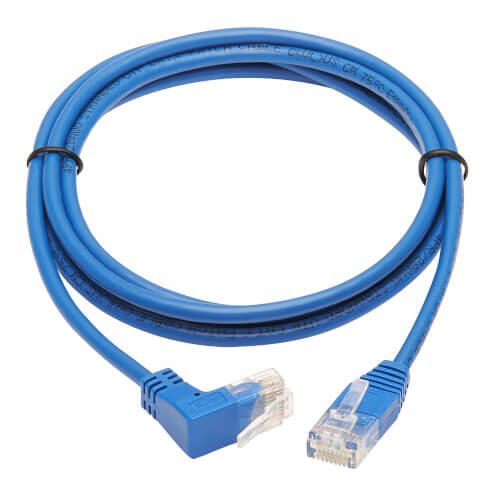 Eaton Tripp Lite Series Up-Angle Cat6 Gigabit Molded Slim UTP Ethernet Kabel (RJ45 Right-Angle Up M zu RJ45 M), Blue, 5 ft. (1.52 m)