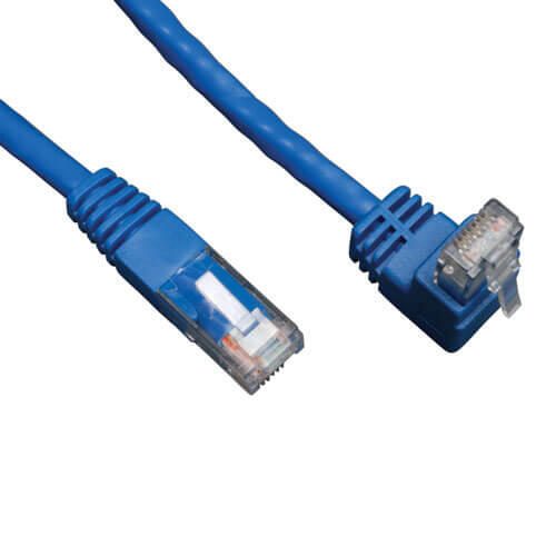 Eaton Tripp Lite Series Up-Angle Cat6 Gigabit Molded UTP Ethernet Kabel (RJ45 Right-Angle Up M zu RJ45 M), Blue, 10 ft. (3.05 m)