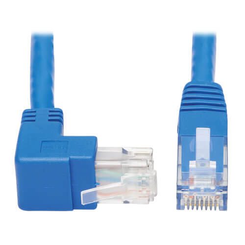 Eaton Tripp Lite Series Up-Angle Cat6 Gigabit Molded UTP Ethernet Kabel (RJ45 Right-Angle Up M zu RJ45 M), Blue, 15 ft. (4.57 m)