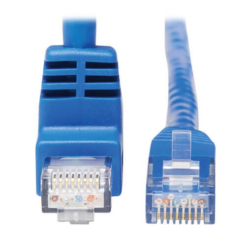 Eaton Tripp Lite Series Up-Angle Cat6 Gigabit Molded UTP Ethernet Kabel (RJ45 Right-Angle Up M zu RJ45 M), Blue, 15 ft. (4.57 m)